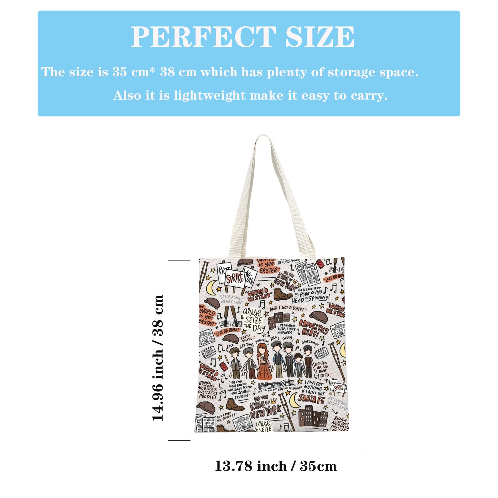 GJTIM bolsa tote musical con lona y diseño divertido para uso diario