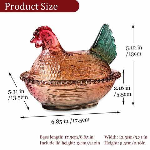 Gkesgm cuenco dulces pollo cristal, ideal para postres y snacks en la mesa.