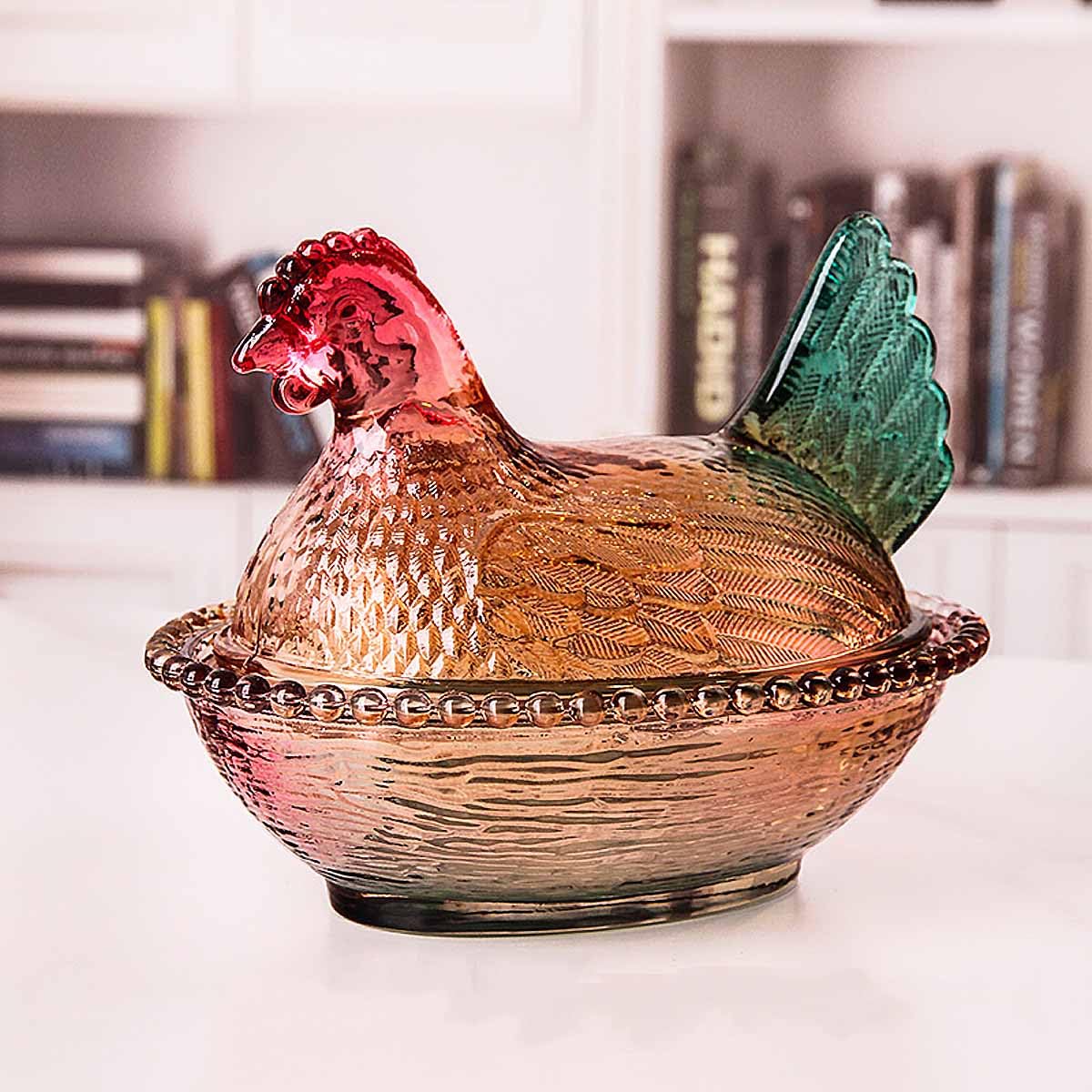 Gkesgm cuenco para frutas dulces pollo cristal, perfecto para servir en reuniones.