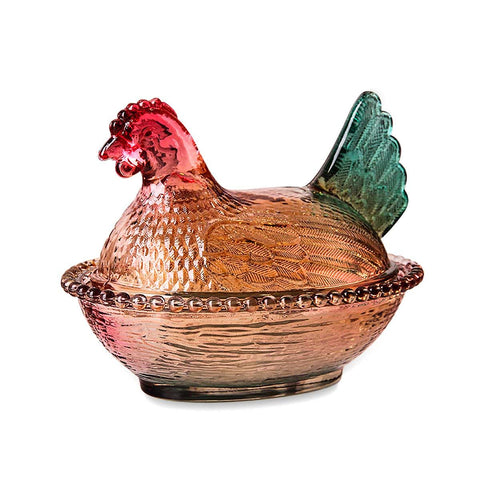 Gkesgm pollo cristal con tapa: cuenco elegante para guardar golosinas y aperitivos con cierre seguro.