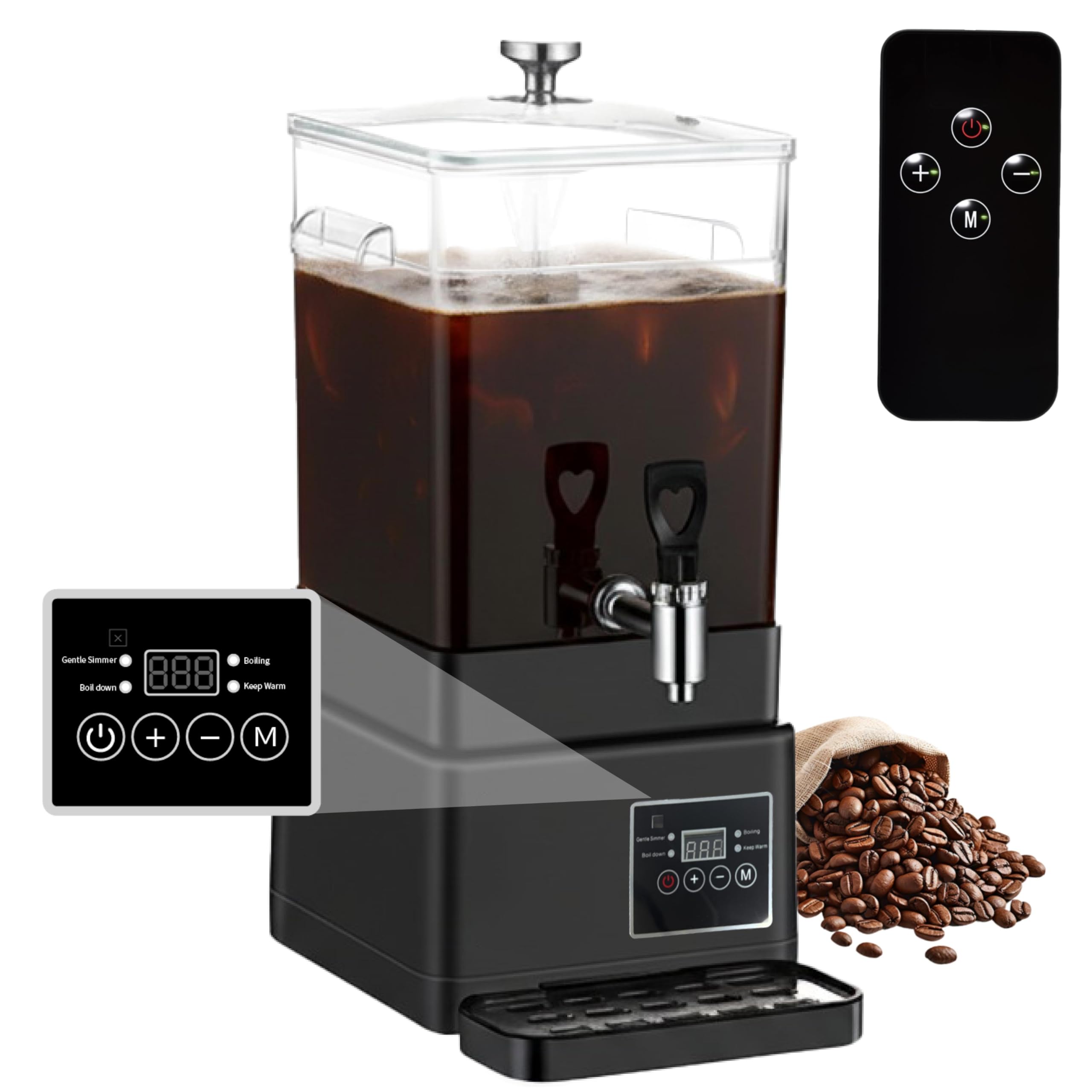 GKFF Urna de 10 L con jarra transparente para ver niveles y estado de la infusión.