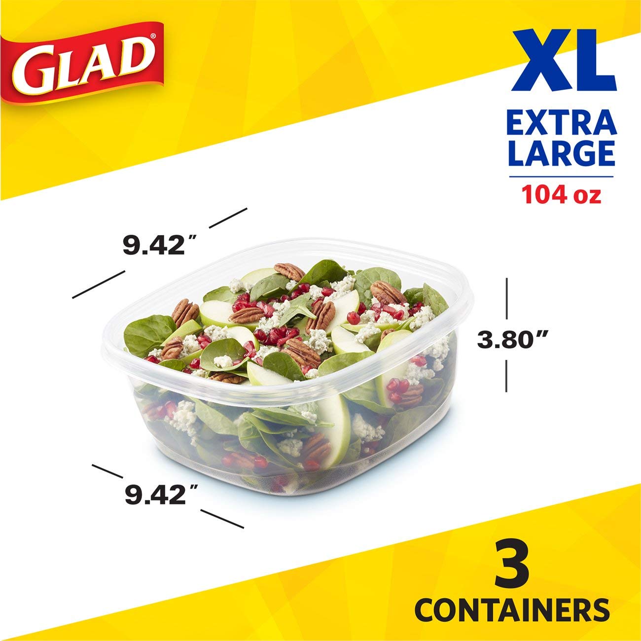 Tapas de Glad con cierre hermético para evitar derrames.
