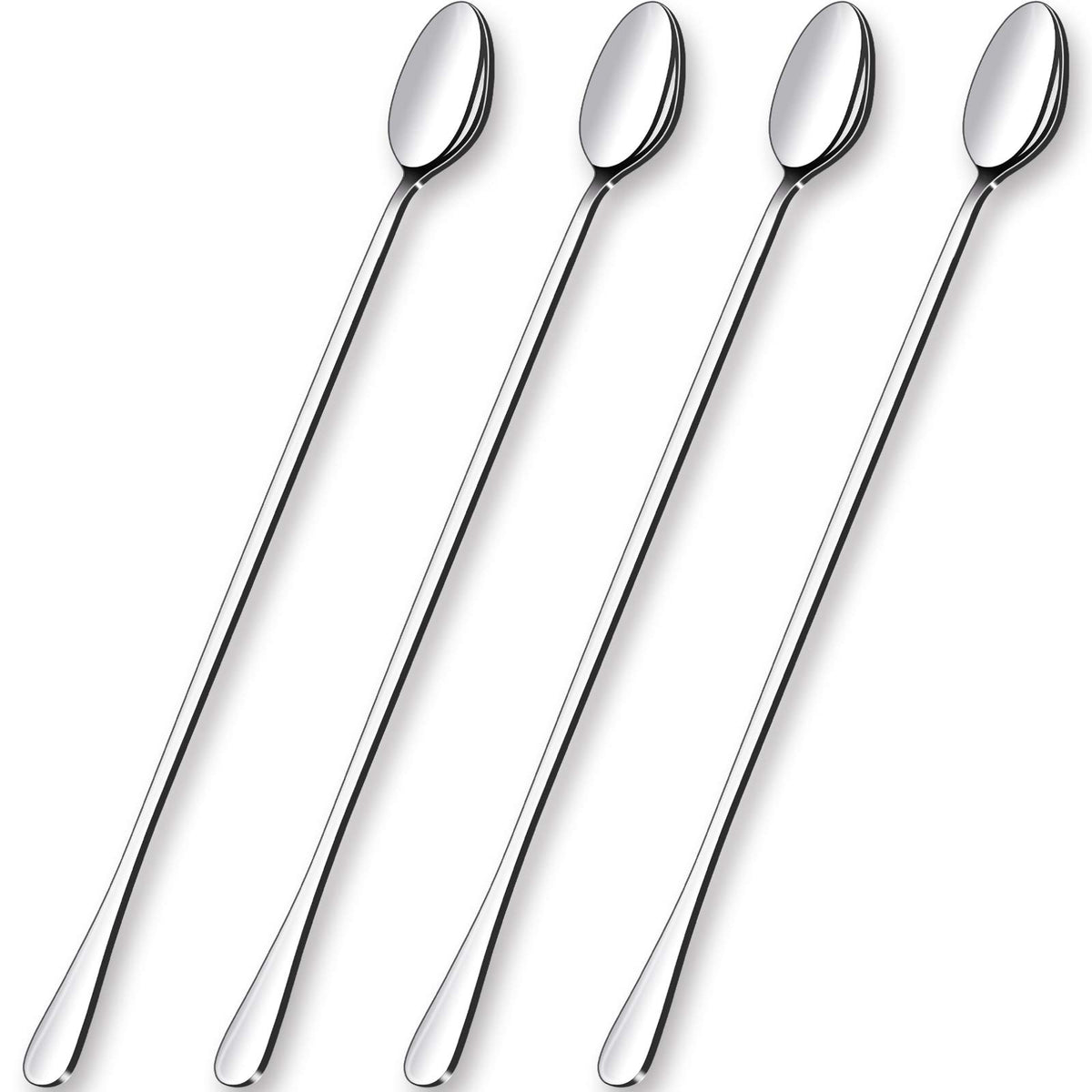 GLAMFIELDS cucharas para mezclar largo 12 pulgadas, útiles para alcanzar fondo de vasos