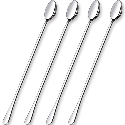 GLAMFIELDS cucharas para mezclar largo 12 pulgadas, útiles para alcanzar fondo de vasos