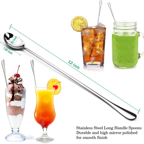 GLAMFIELDS cuchara para té frío en acero inoxidable, ideal para bebidas heladas