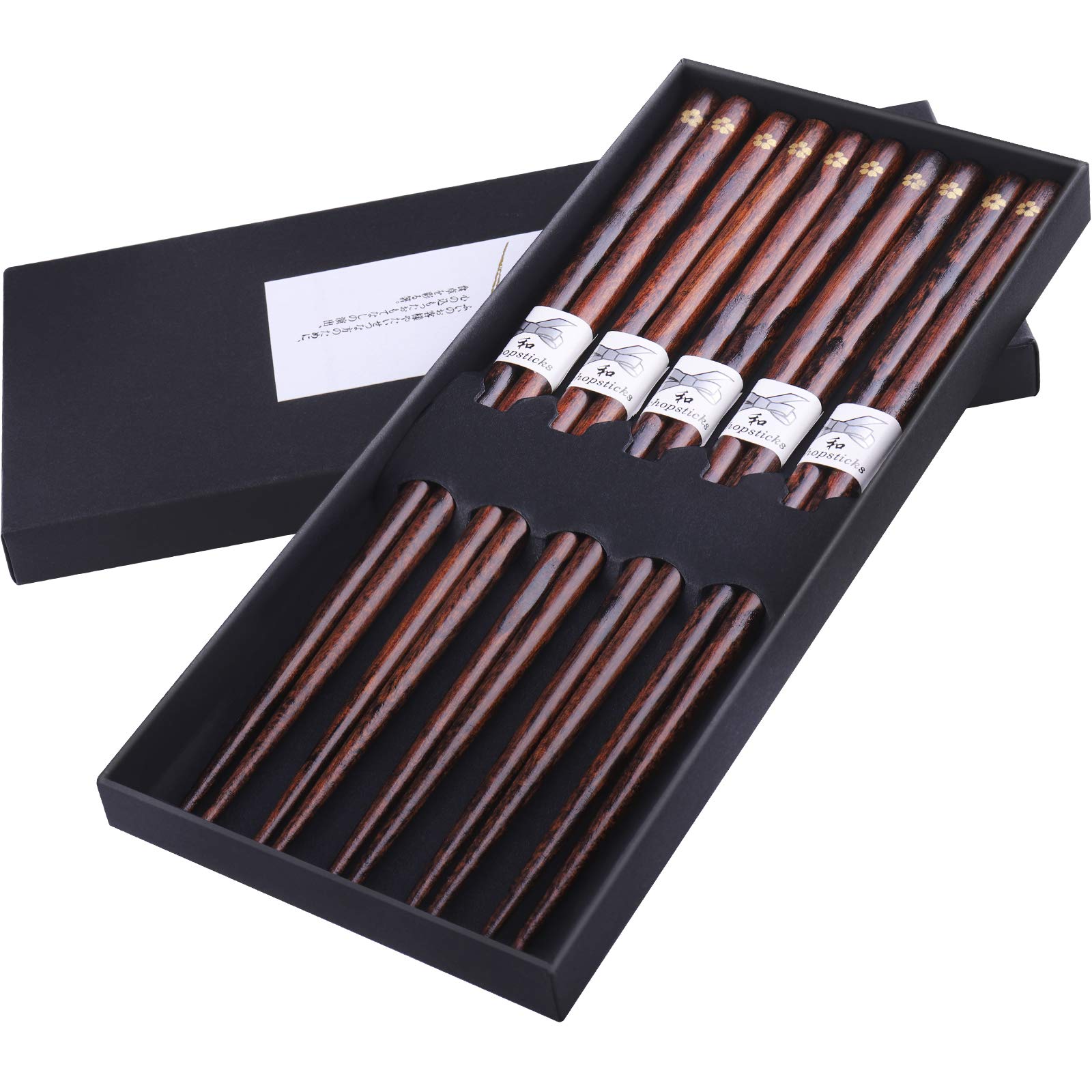 GLAMFIELDS palillos japoneses de madera natural estilo clásico para comer sushi con comodidad