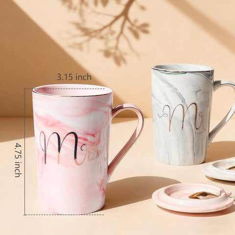 GlamGeimzy caja regalo tazas Sr. y Sra, lista para regalar