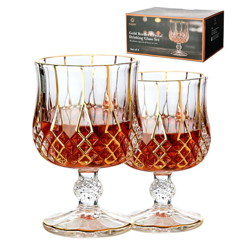 GLASKEY cristal sin plomo y borde dorado, regalo distinguido