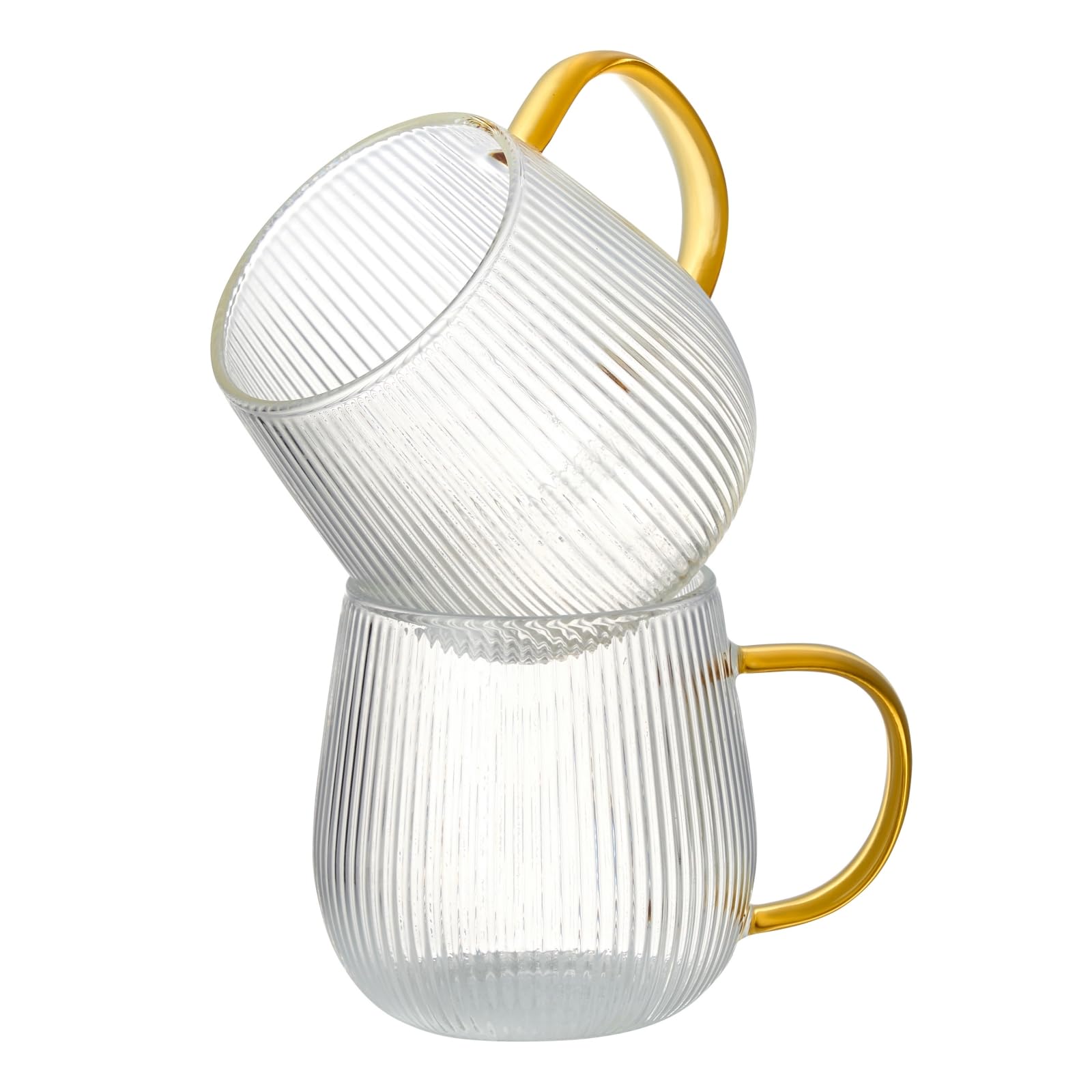 GLASKEY tazas de vidrio borosilicato con asas, ideales para café caliente.
