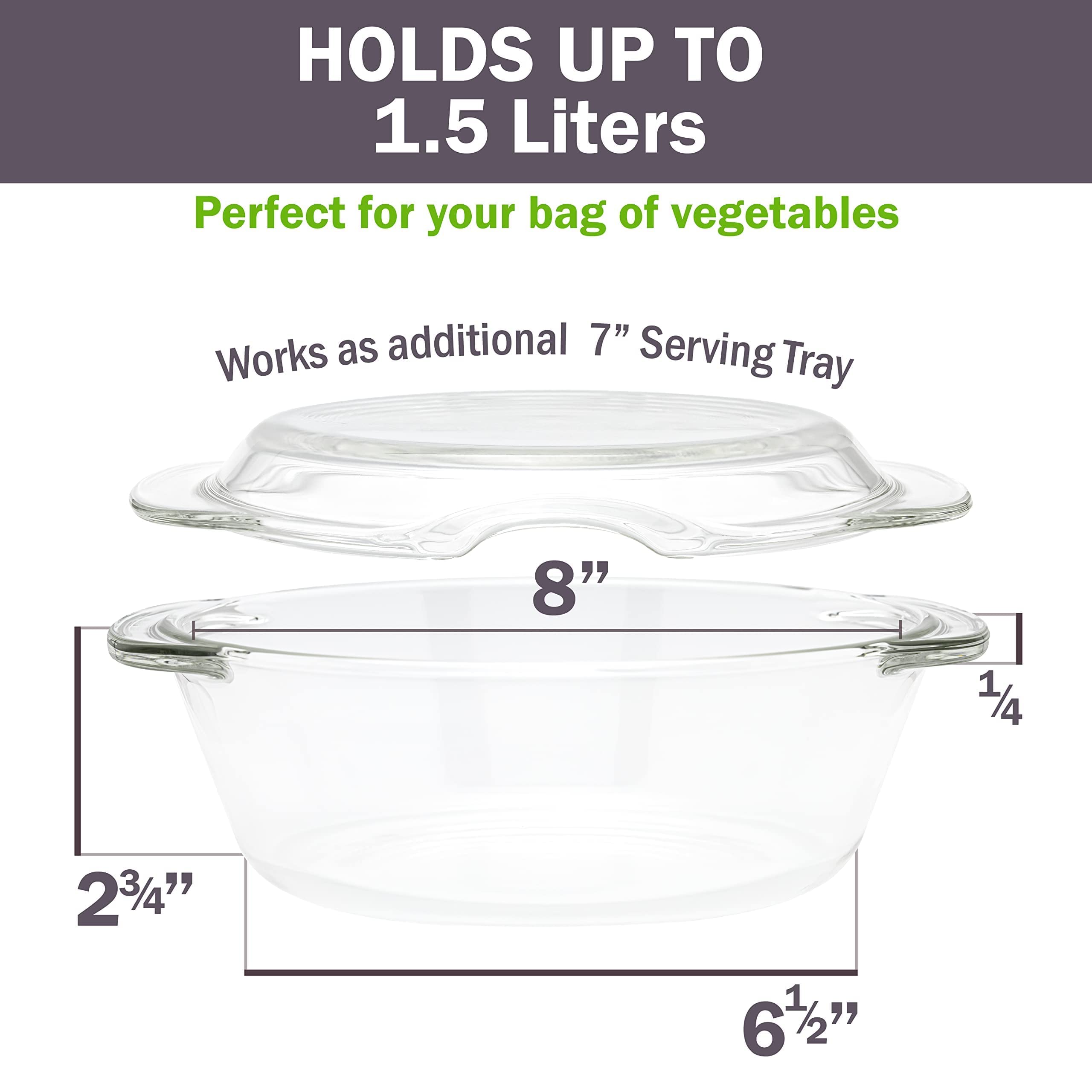 Glass Conscious vaporizador de vidrio usado en microondas para verduras al vapor