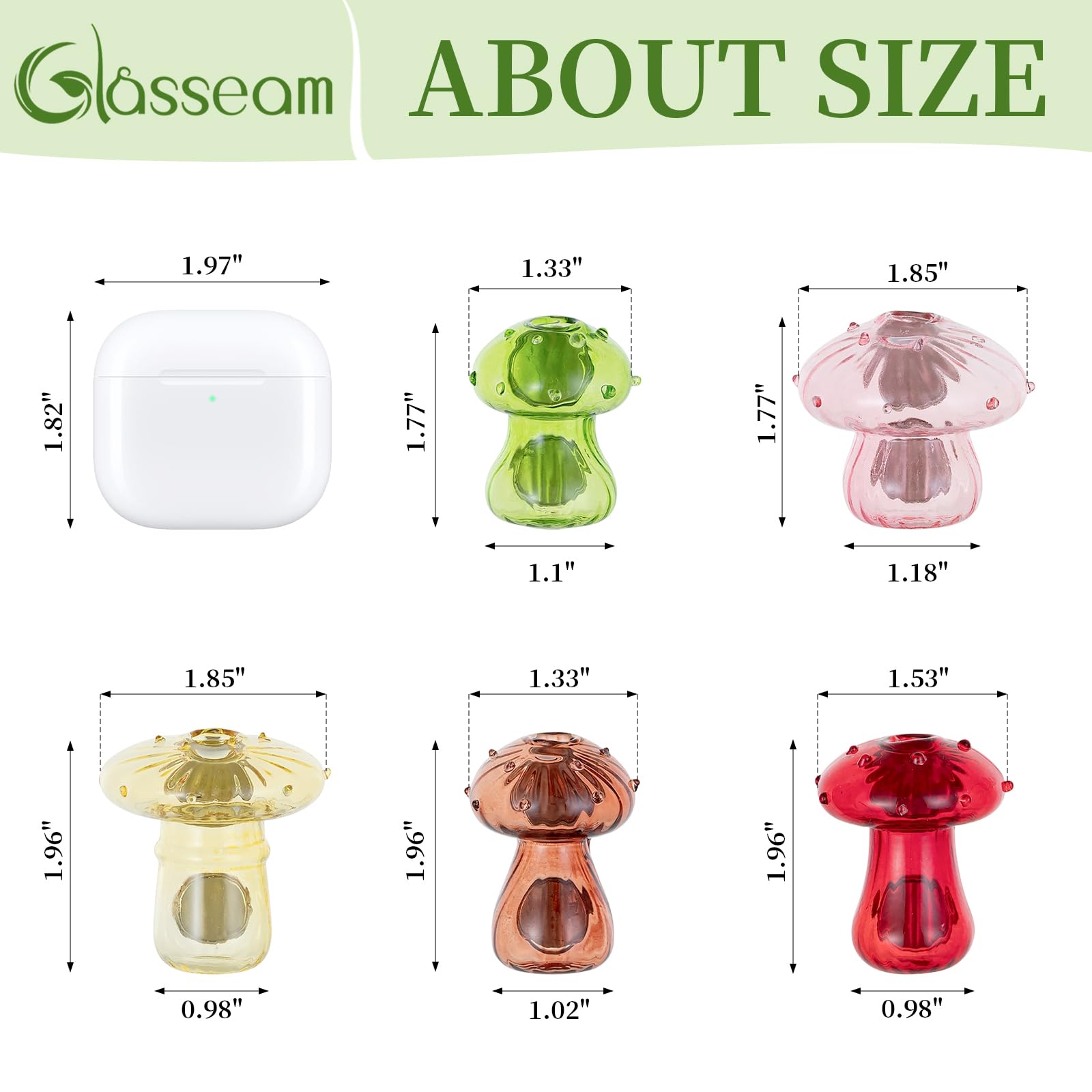 Glasseam imanes hongo para nevera con flores para decoración fresca.