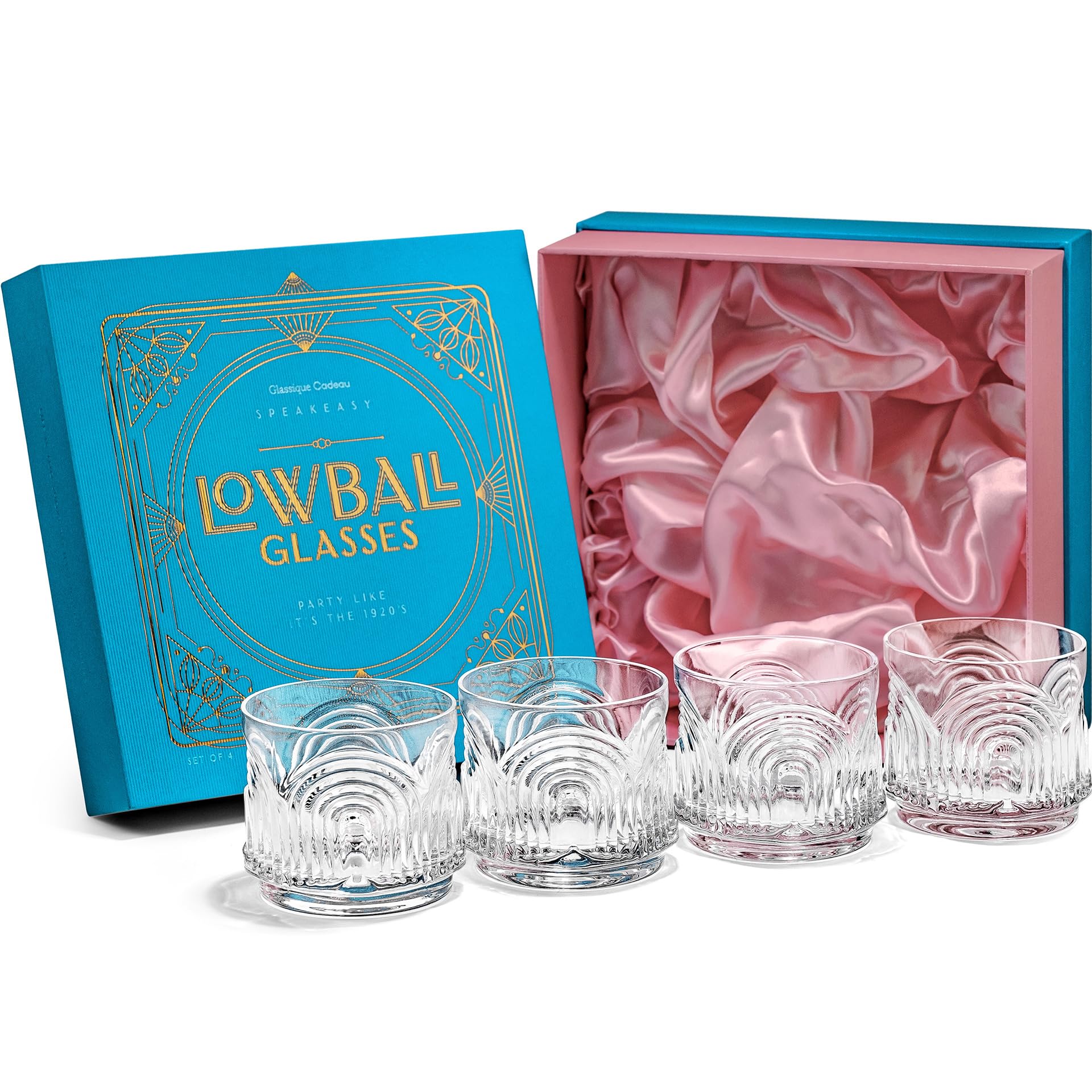 GLASSIQUE CADEAU copa baja cristal vintage, ideal para degustar cócteles clásicos.