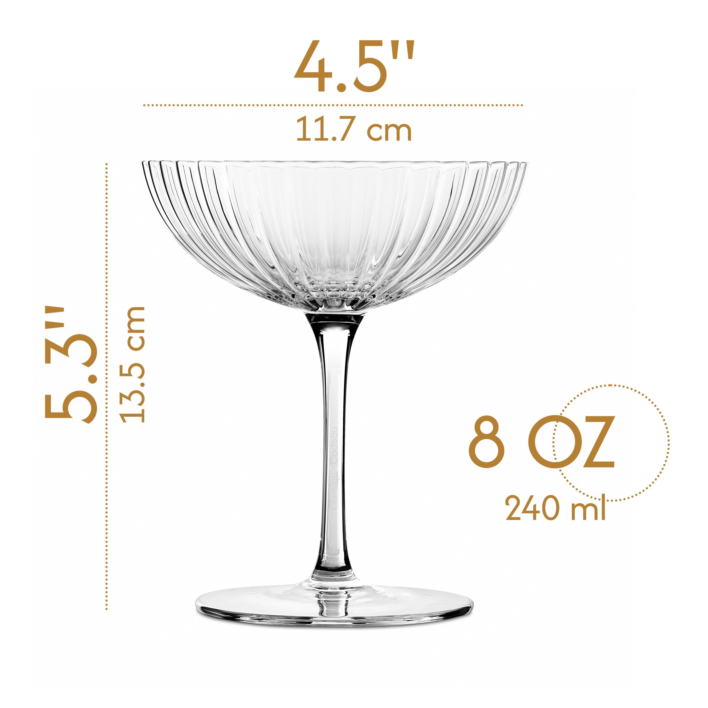 GLASSIQUE CADEAU copa estilo espresso: ideal para martinis de espresso y cócteles contemporáneos.