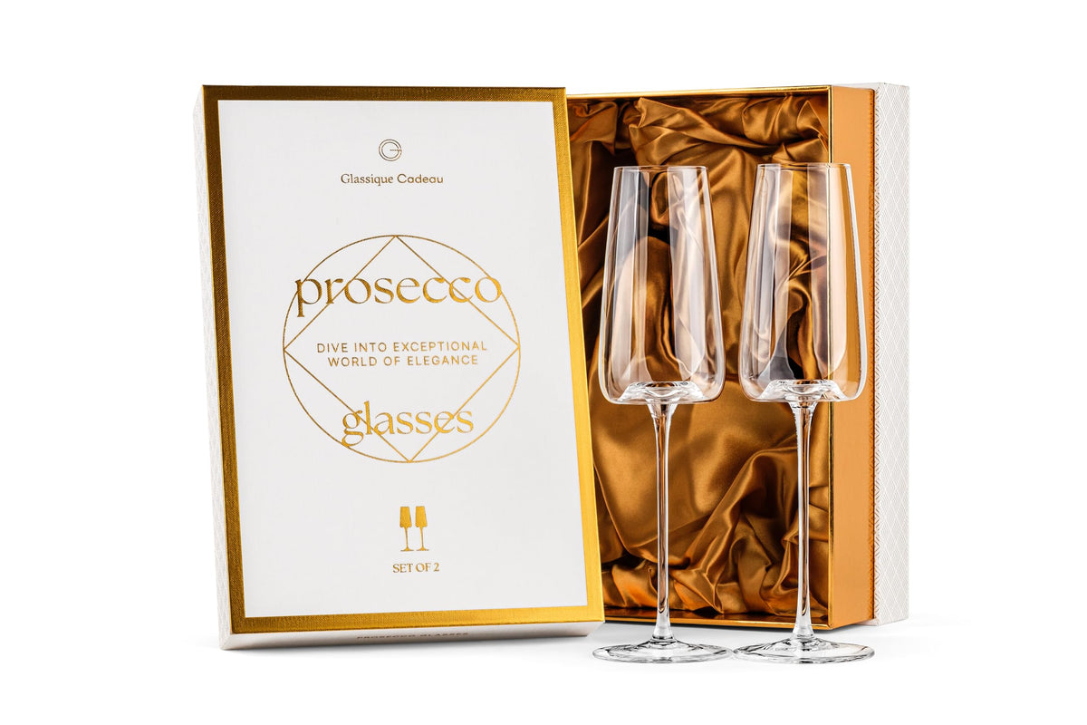 GLASSIQUE CADEAU copas Prosecco de tallo largo para brindis elegantes