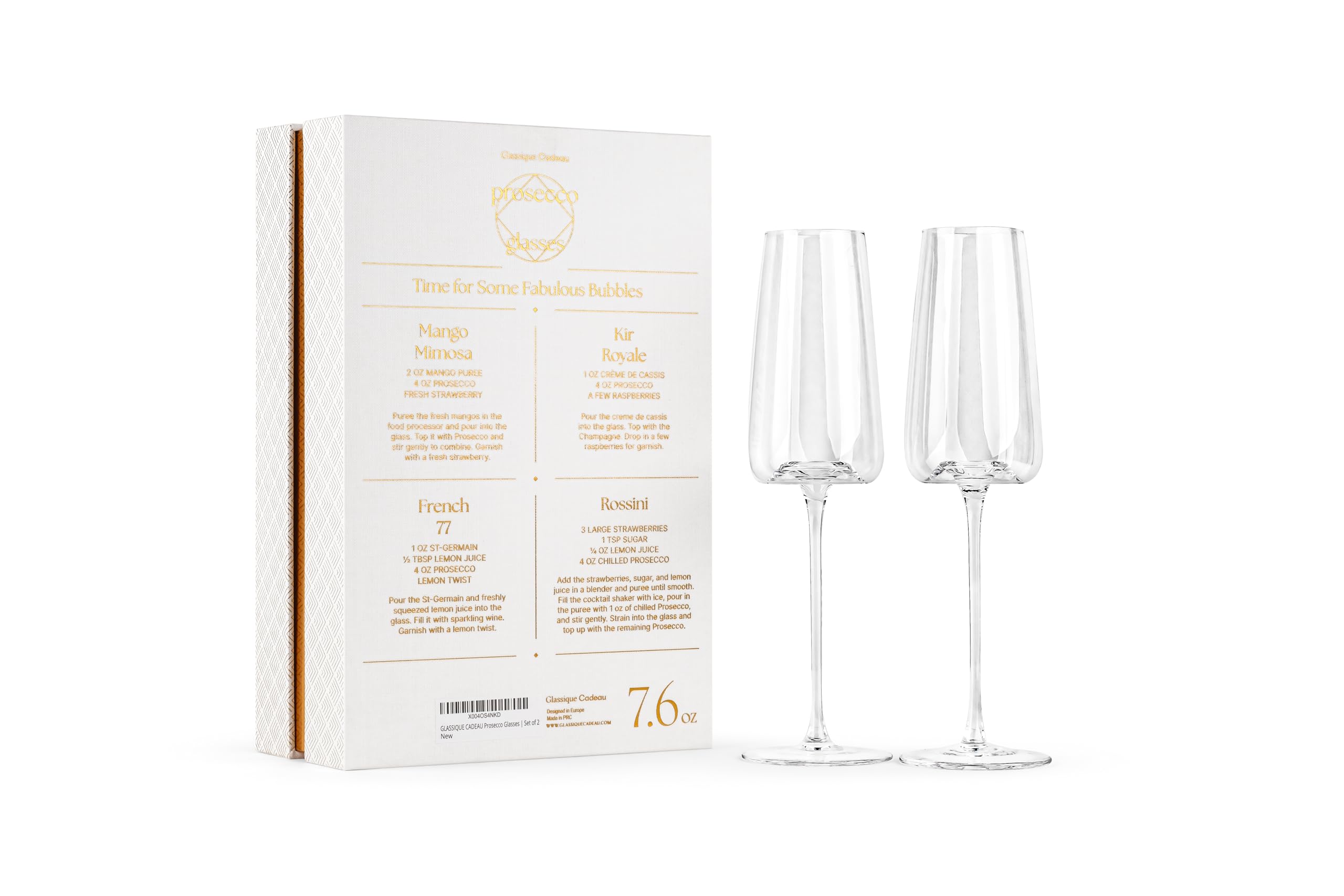 GLASSIQUE CADEAU copas de cristal soplado a mano con burbujas visibles