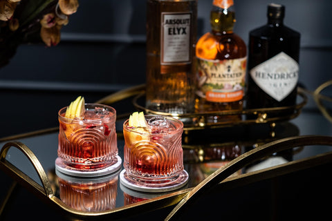 GLASSIQUE CADEAU juego de 4 copas bajas Art Deco, perfectas para reuniones.