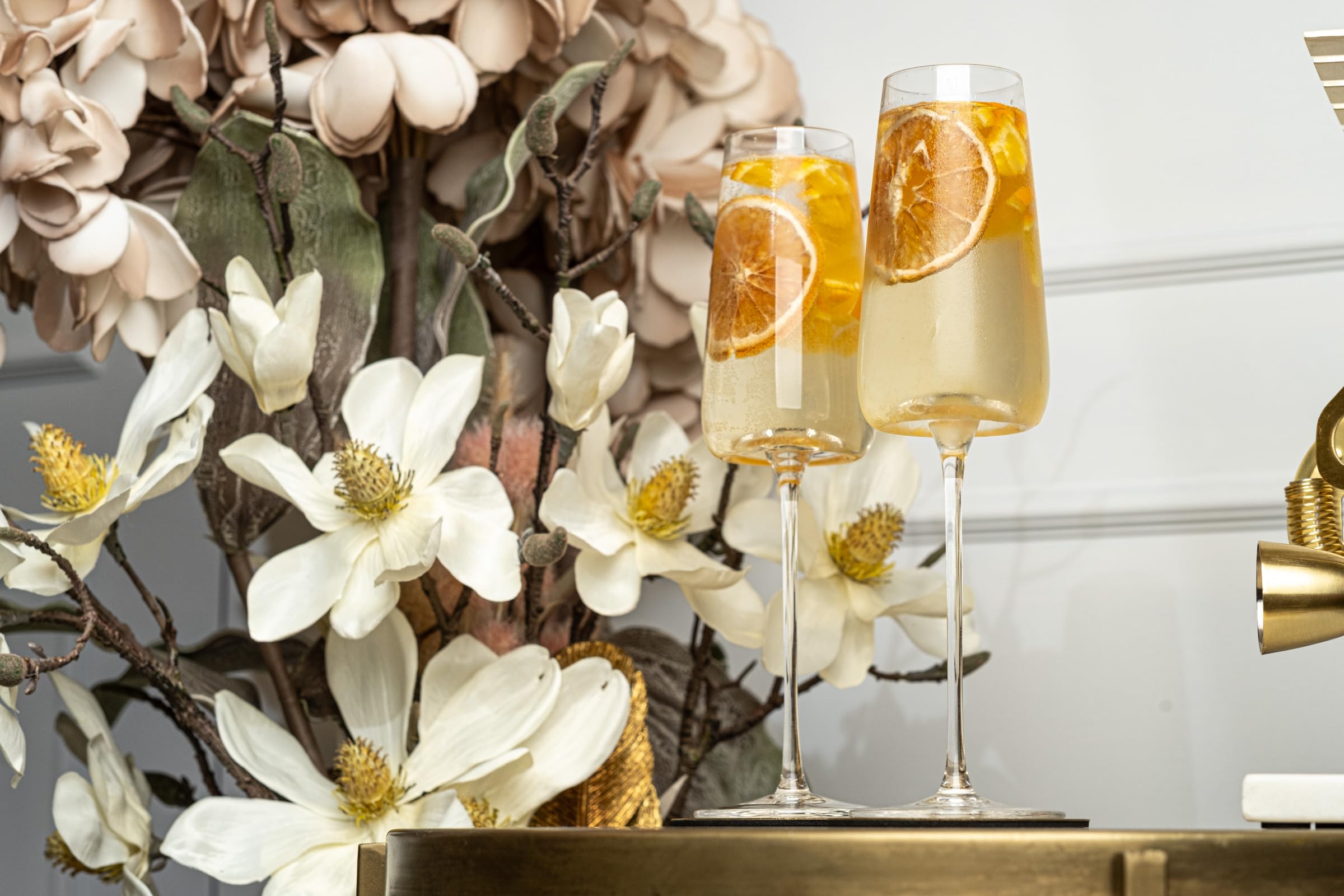 GLASSIQUE CADEAU recetas impresas en reverso para cócteles espumosos