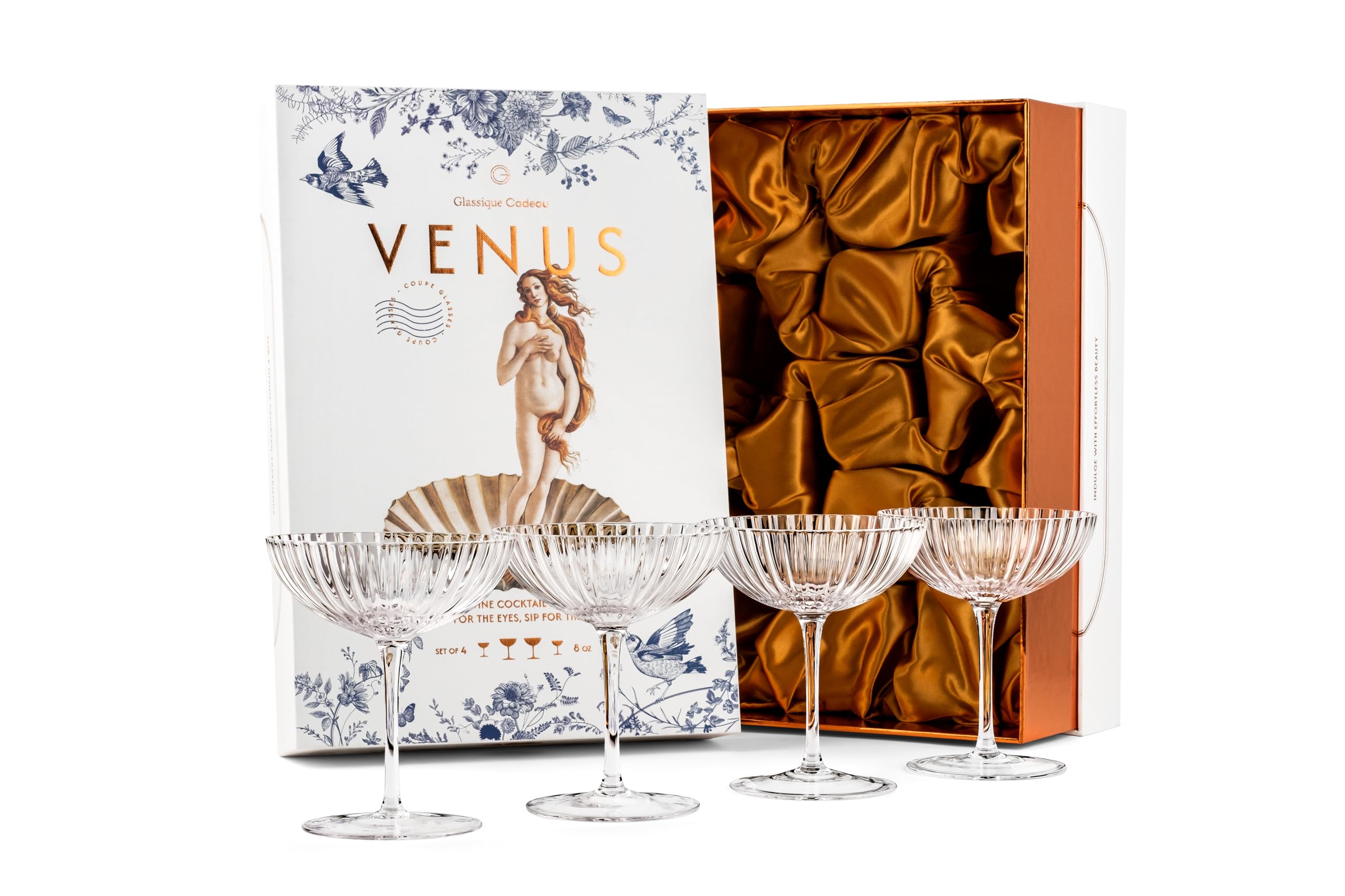 GLASSIQUE CADEAU Venus concha copa: copa cristal con forma de concha para brindar con estilo.