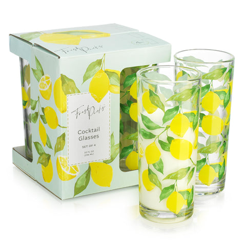 Vaso Glaver's Highball con hojas verdes, ideal para limonadas.
