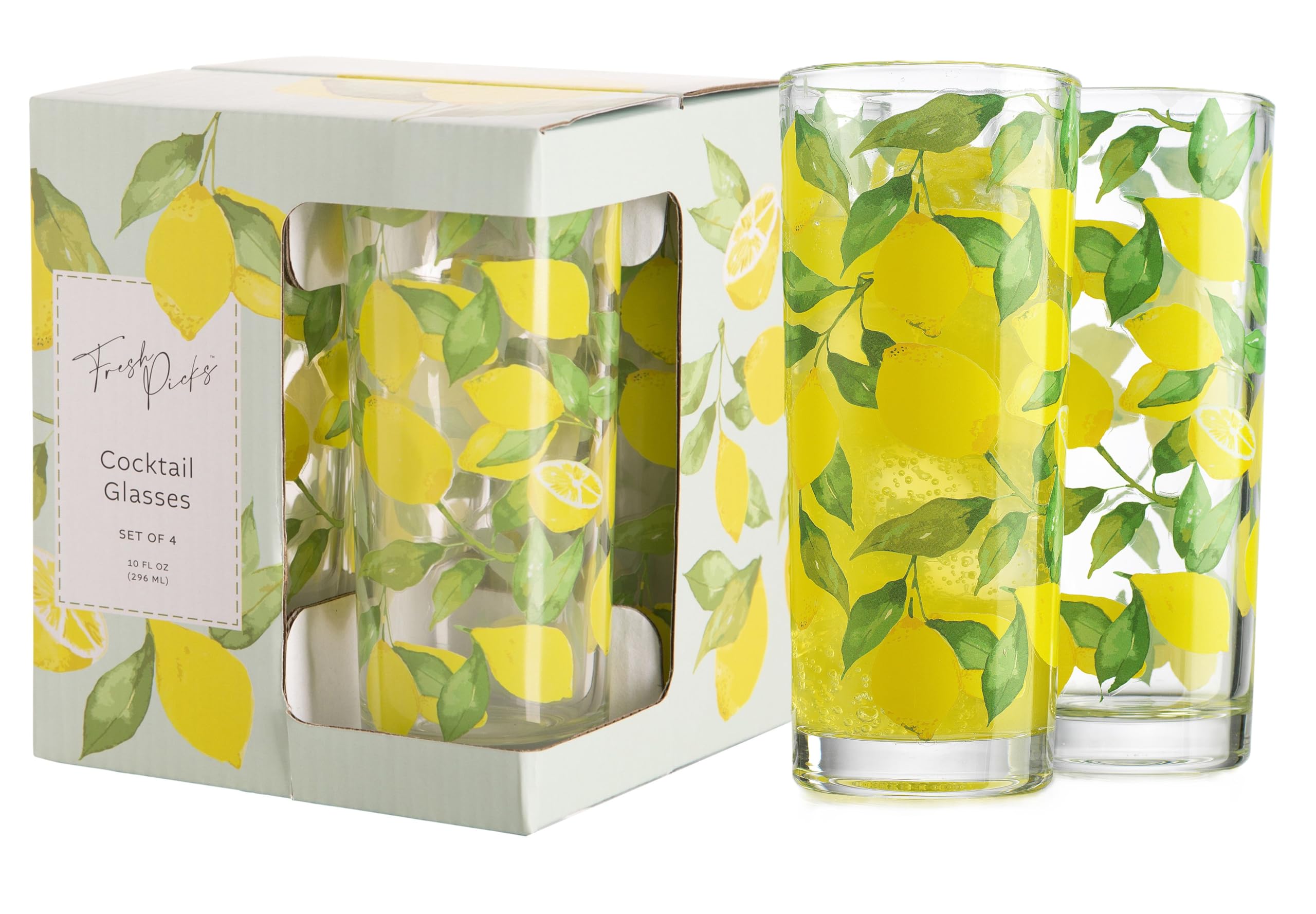 Vaso Glaver's estampado limón, lavado a mano recomendado.