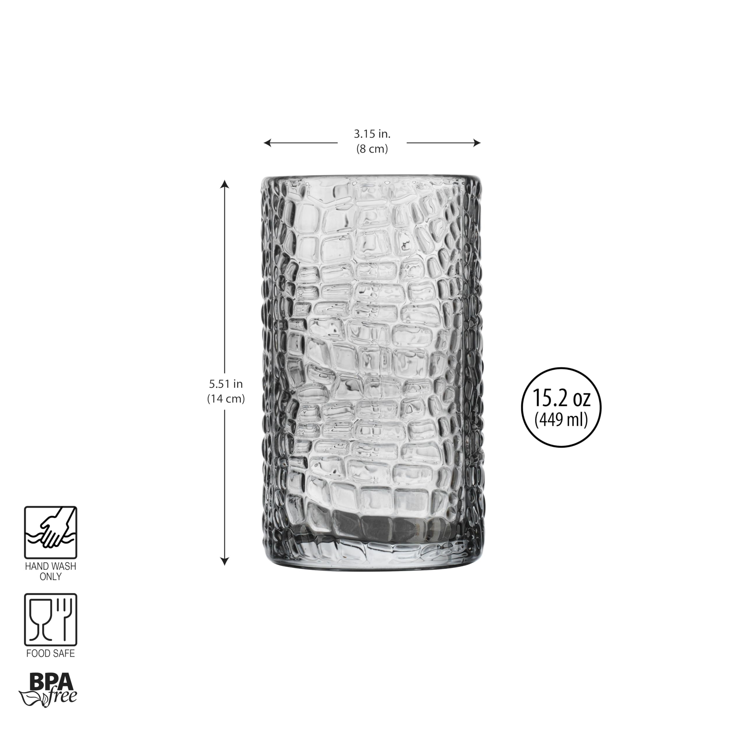 Glaver's vaso alto para uso diario, duradero y versátil.