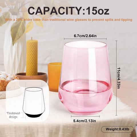 GLAZVIA empaque regalo de lujo para vasos de vino rosa, ideal para sorprender