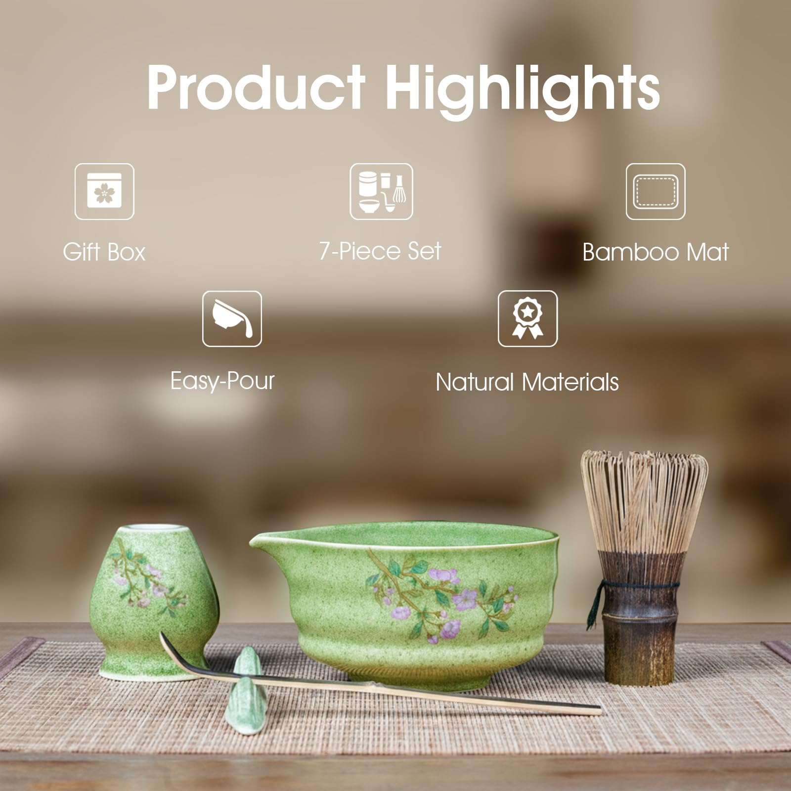 GleeNflux batidor bambú para un batido suave de matcha