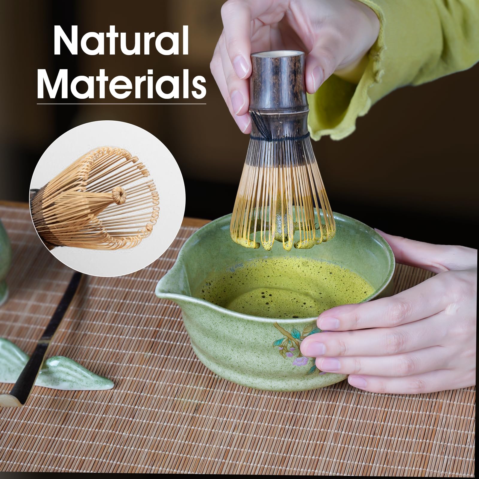 GleeNflux juego de siete piezas para matcha, ideal para regalo