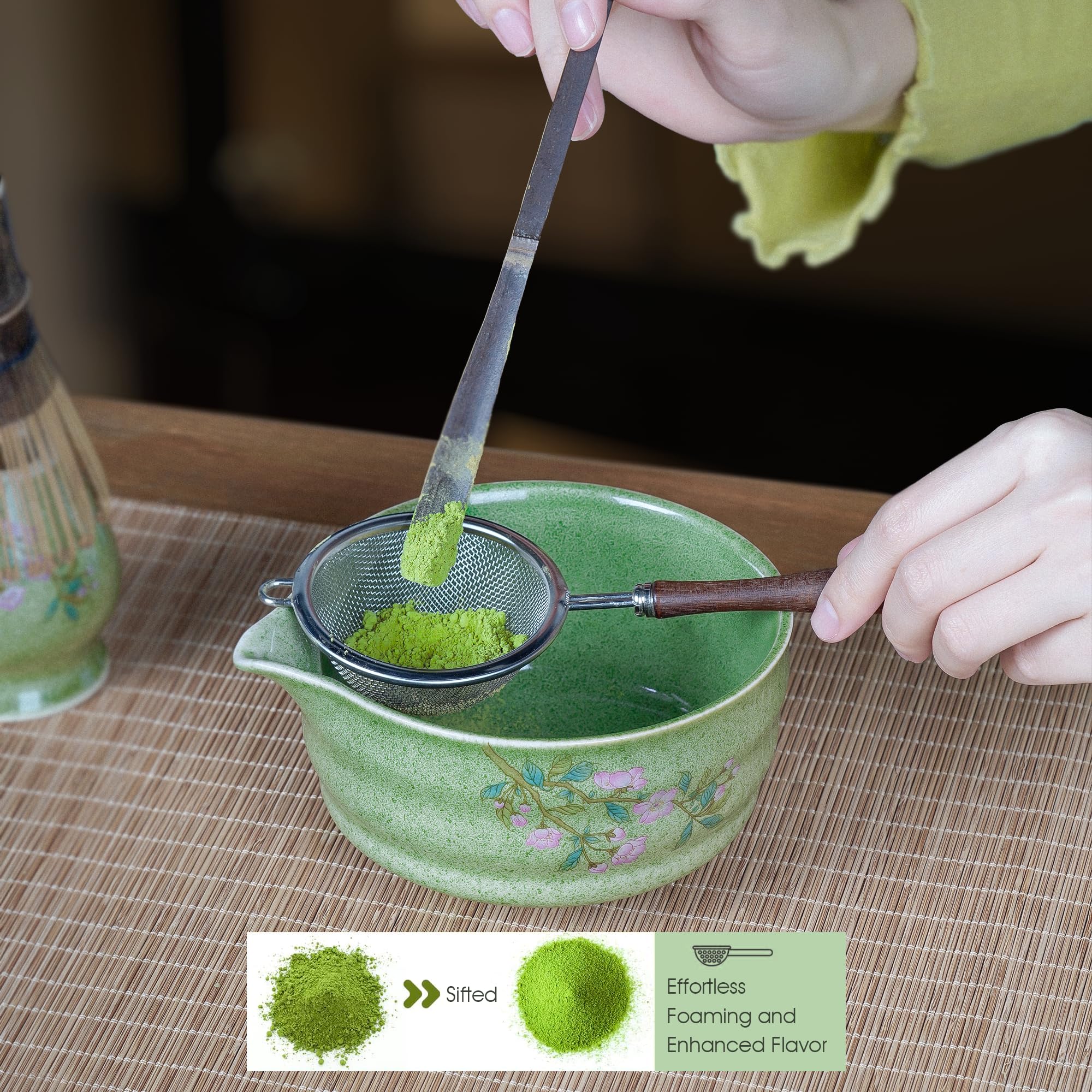 GleeNflux matte bambú para preparación de té en casa