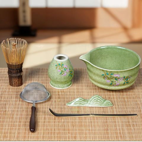 GleeNflux tazón matcha cerámica con pico para verter con precisión