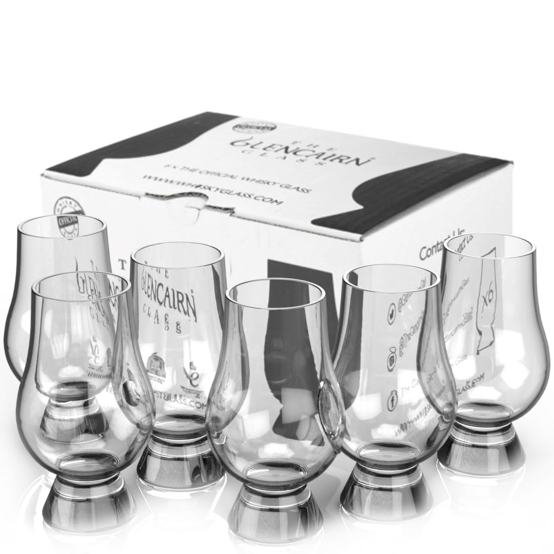 Copa GLENCAIRN para whisky, juego de 6, ideal para reuniones y regalos elegantes.