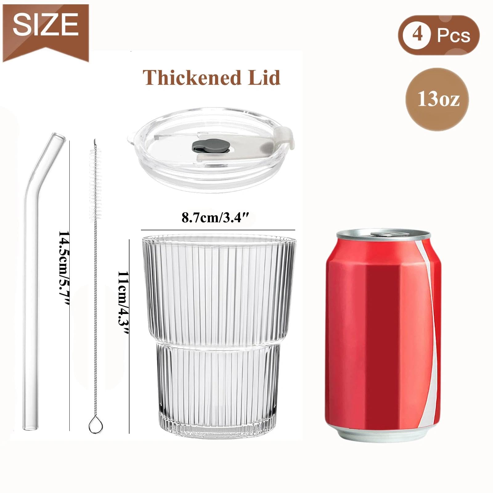Glenkach diseño estriado para un agarre seguro al sostener el vaso.