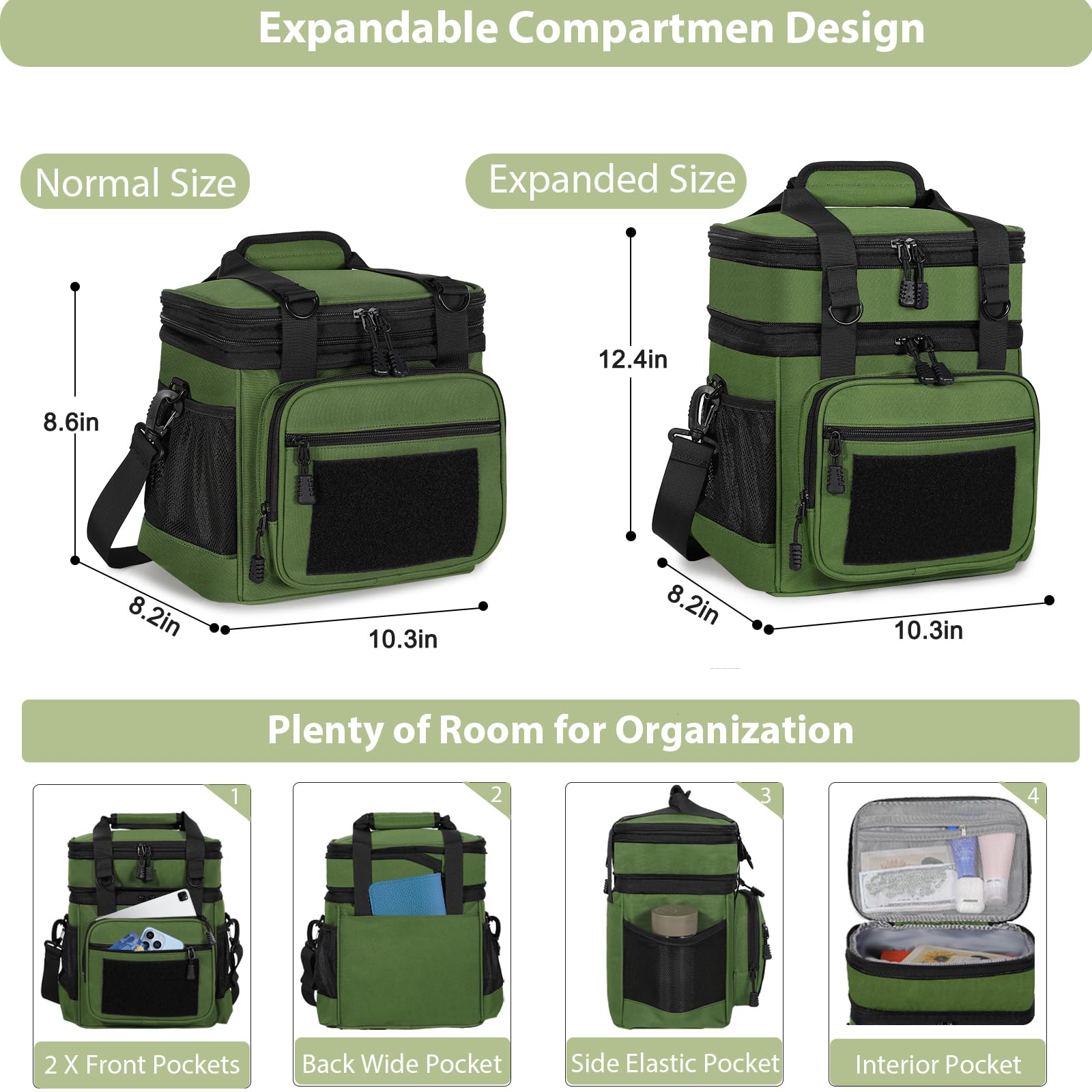 GLENKEY lonchera impermeable evita derrames y protege el contenido durante el día