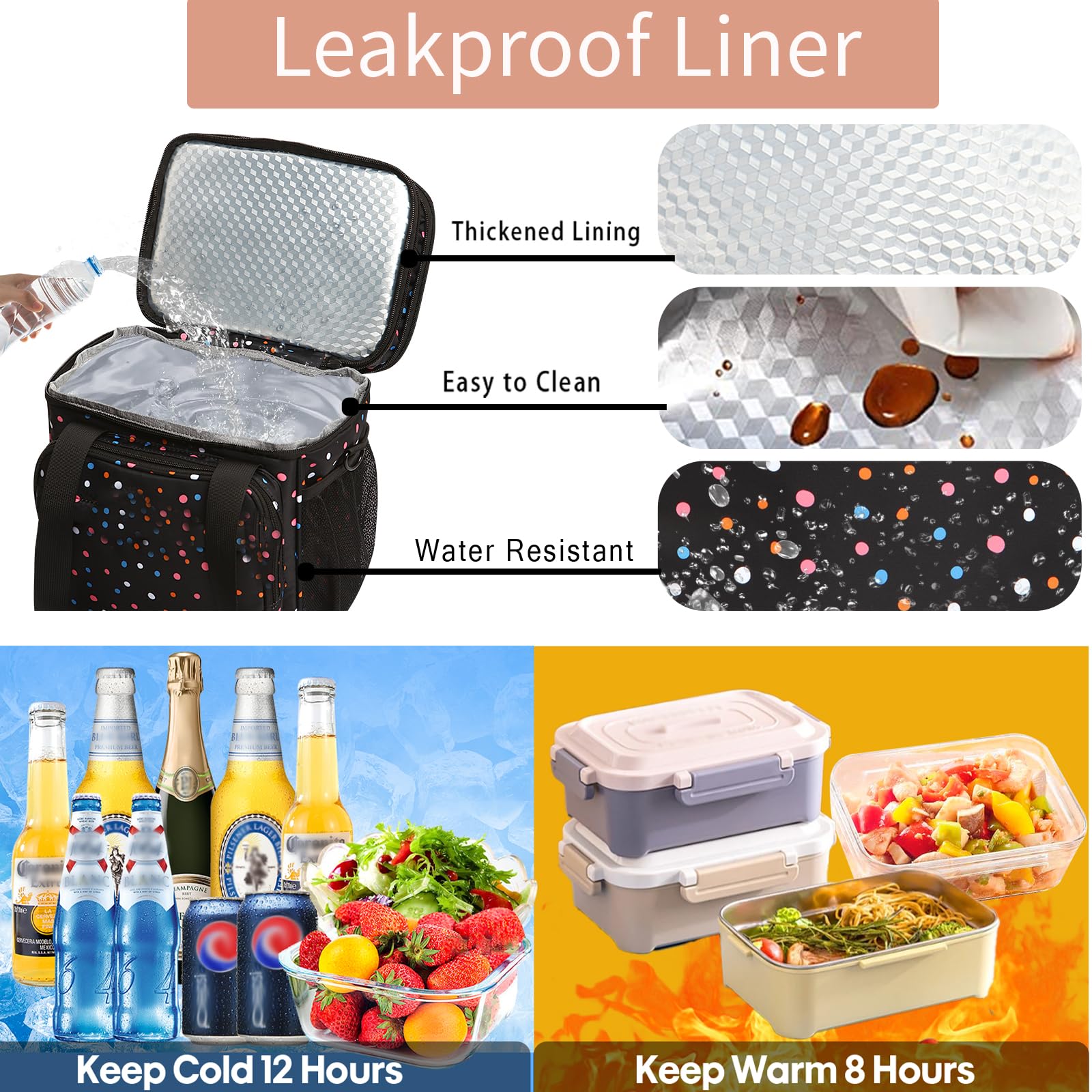 Glenkey lunchbox con aislamiento de 6mm mantiene temperatura por horas
