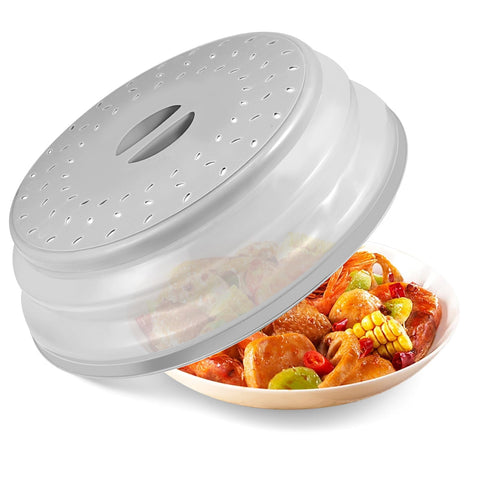 GLICPX tapa de microondas plegable de gran tamaño para platos grandes y salpicaduras reducidas