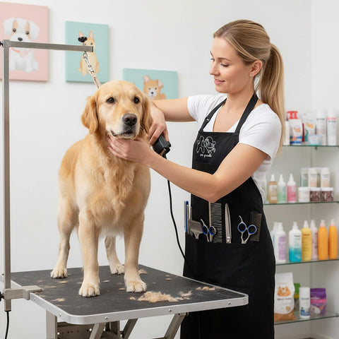 Gliitatu delantal-grooming-perro bolsillos prácticos para herramientas y móvil