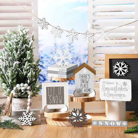 GlikCeil centro de mesa navideño para decoración festiva sin bandeja