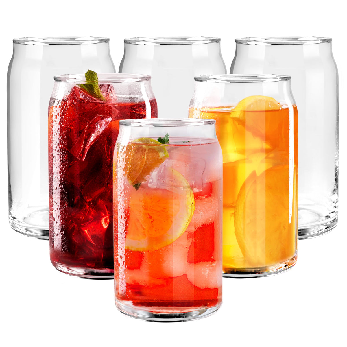 Vaso GLING forma lata 16oz para cerveza u otras bebidas, elegante y práctico.