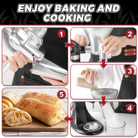 GLINK diseño metalico duradero para moler granos en KitchenAid.