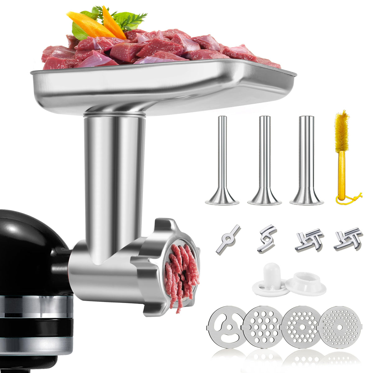 GLINK molinillo de carne, cuerpo en acero inoxidable para molienda estable.