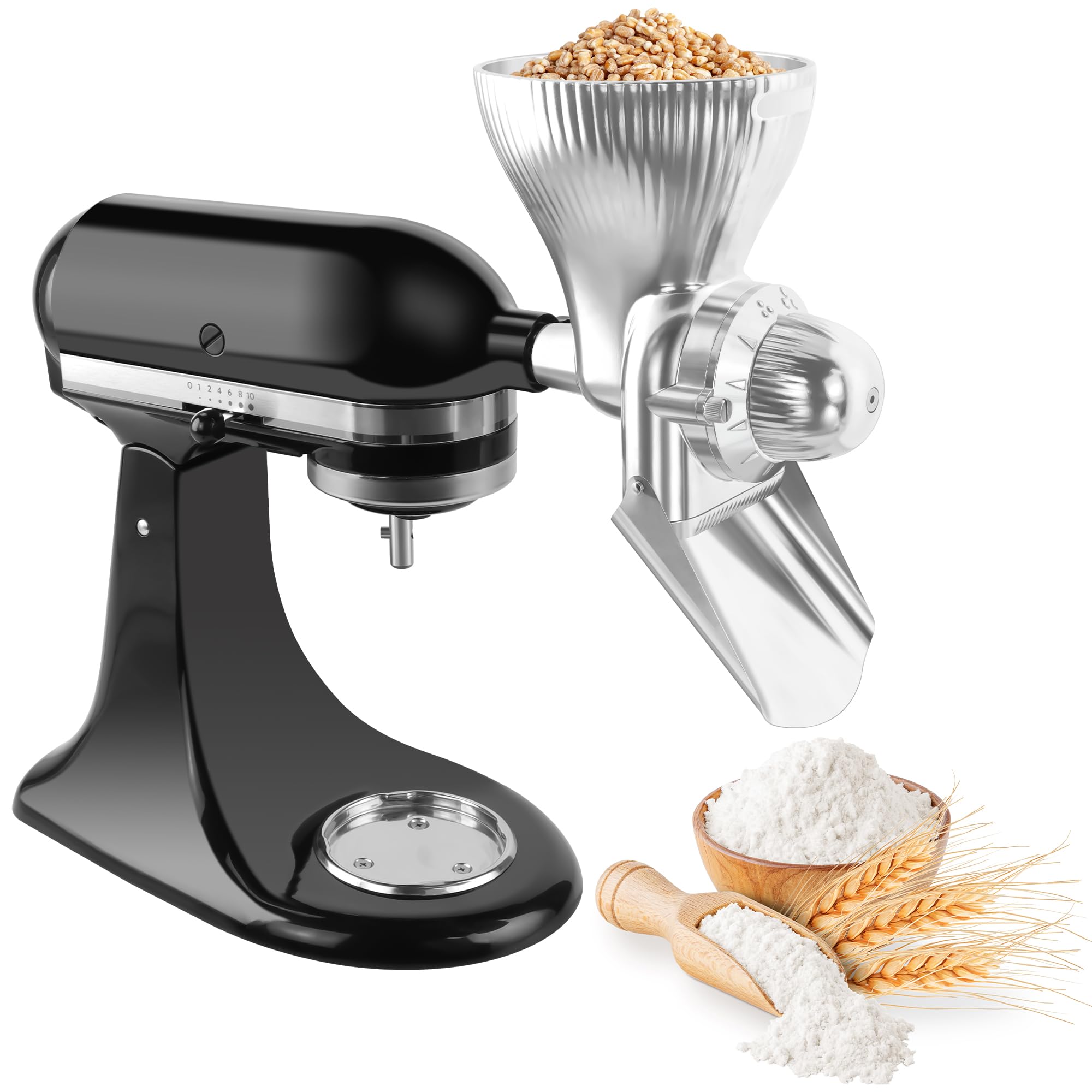 GLINK molinillo de grano metalico para KitchenAid, molienda precisa para harinas en casa.
