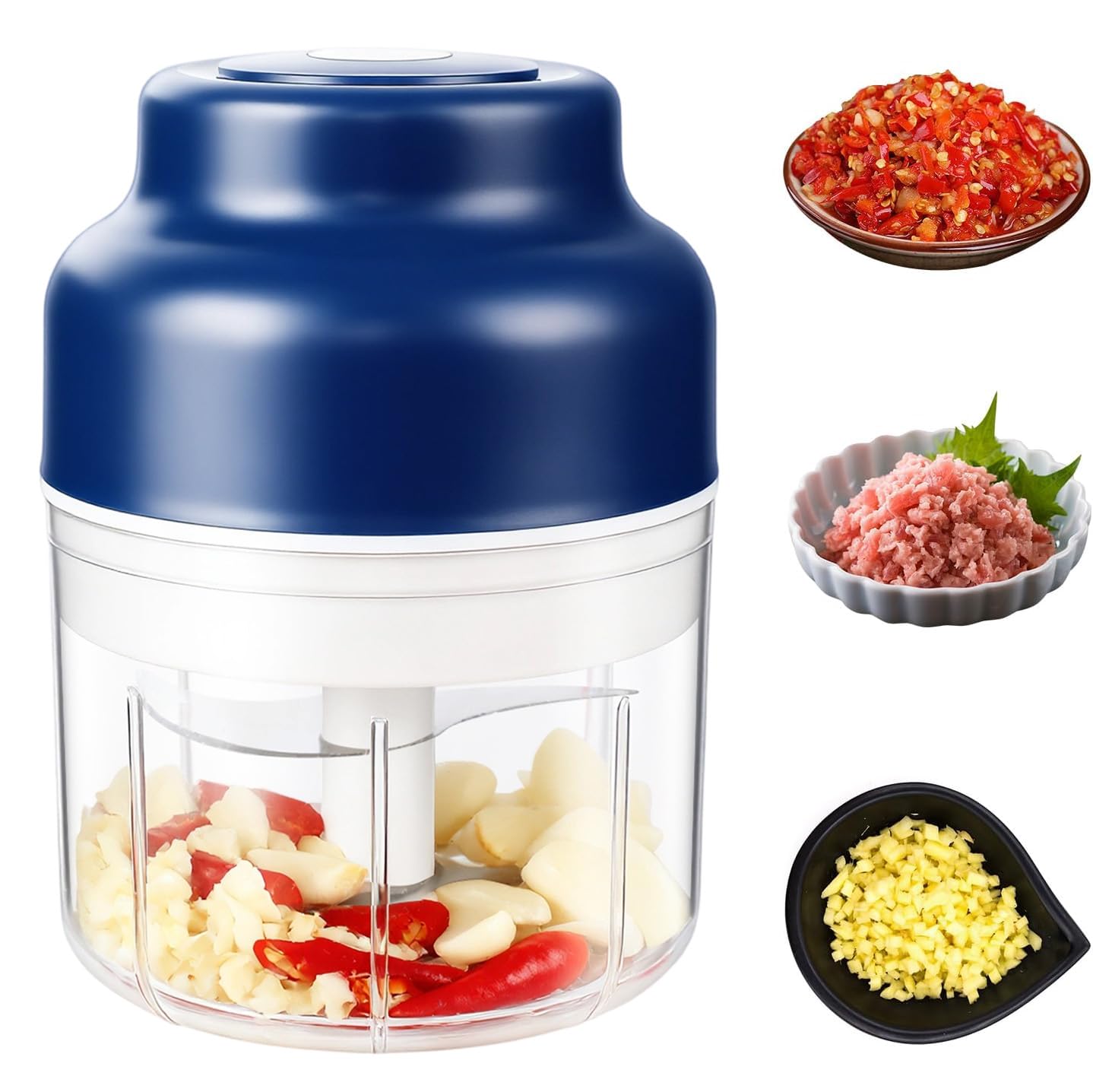 Glintor mini ajo eléctrico listo para picar rápido en la cocina