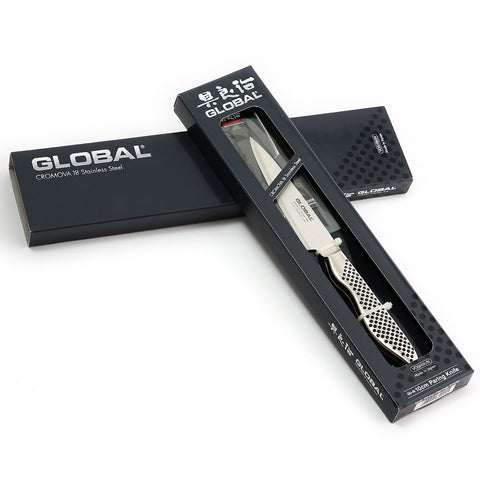 Global 4 pulgadas cuchillo pelar acero Cromova 18 resistente y duradero.
