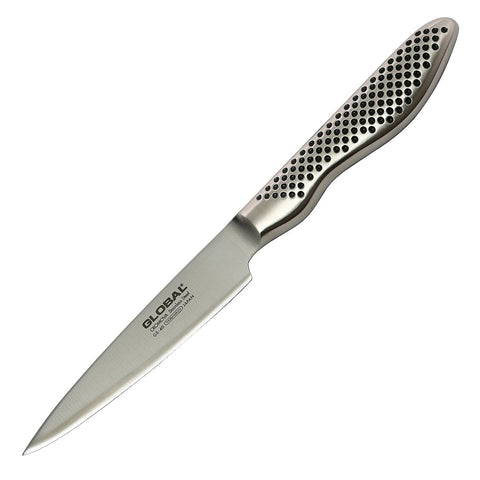 Global 4 pulgadas cuchillo pelar con filo afilado para cortes precisos en verduras.