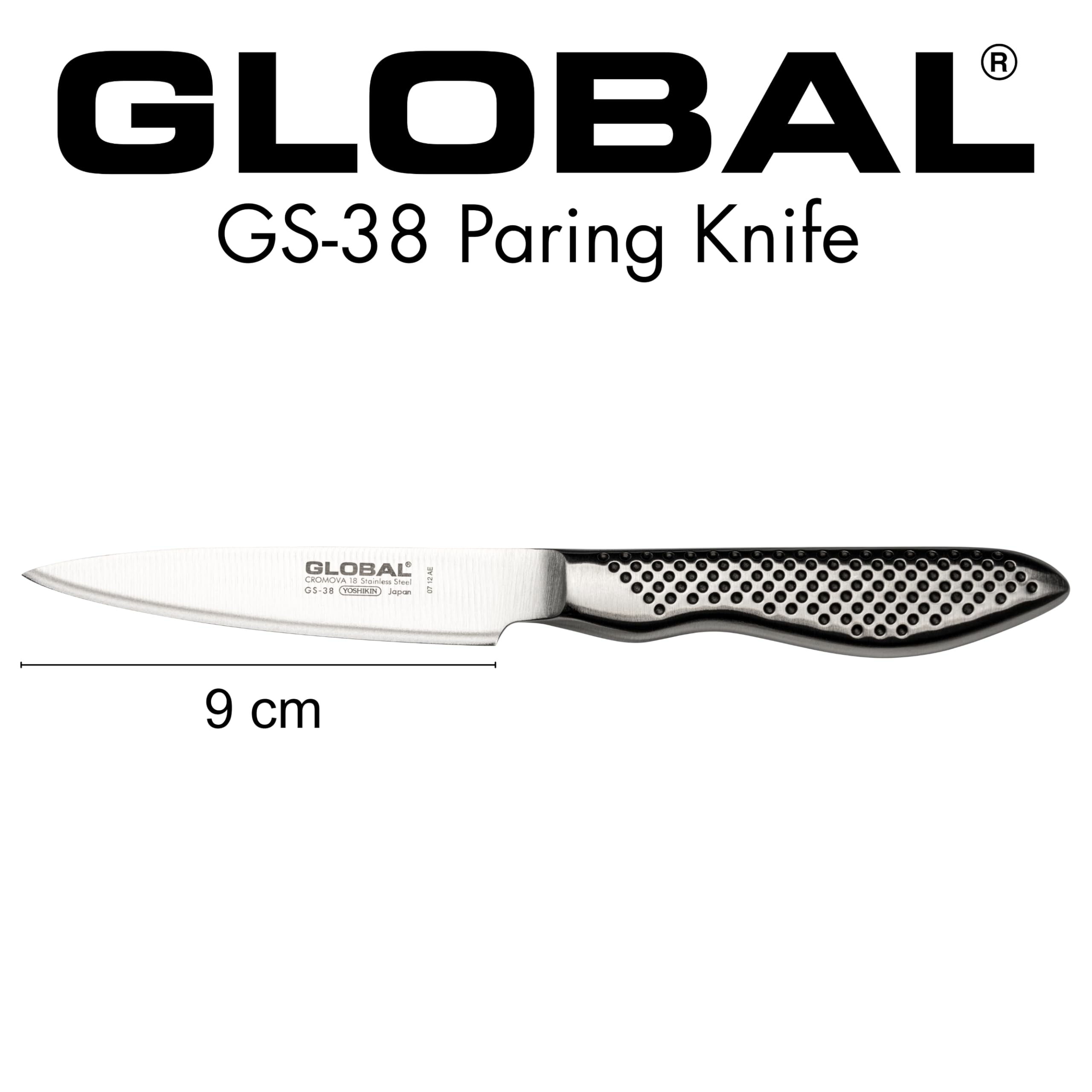 Global cuchillo pelar 3-1-2 pulgadas, diseño ligero para tareas diarias.