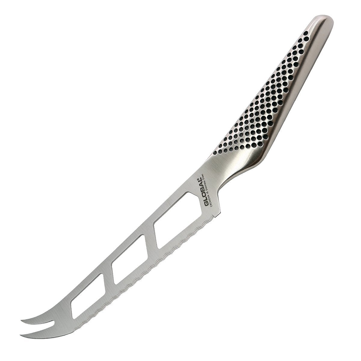 Global cuchillo queso puntas para servir rebanadas con precisión.
