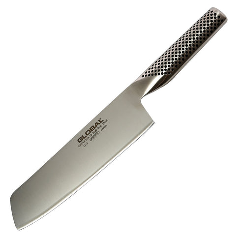 Global cuchillo verdura 7 pulgadas hoja delgada para movimientos suaves.