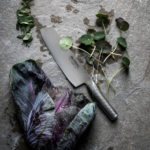 Global cuchillo verdura 7 pulgadas hoja de molibdeno-vanadio, alta durabilidad.