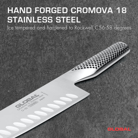 Global Santoku 7 pulgadas, mango ergonómico, control cómodo al cortar