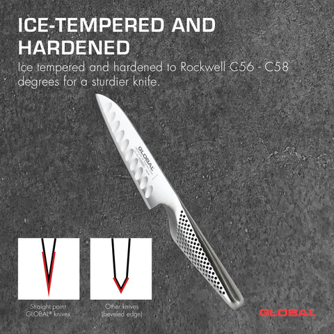 Global Santoku diseñado en Japón, ligero y cómodo para uso diario